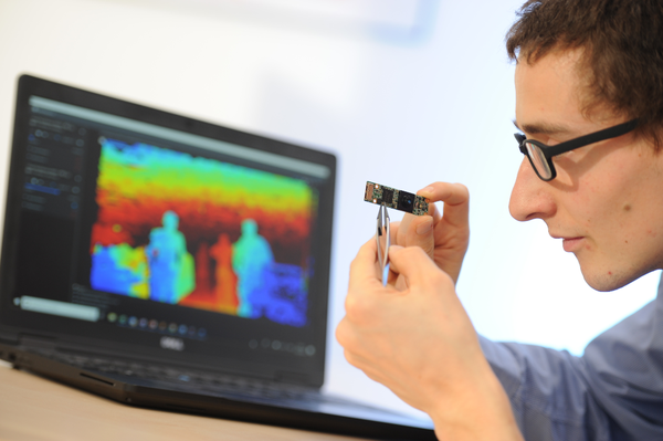 Engineer using augmented reality